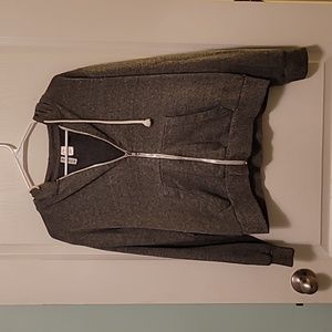 Divided gray women's zipper sweater